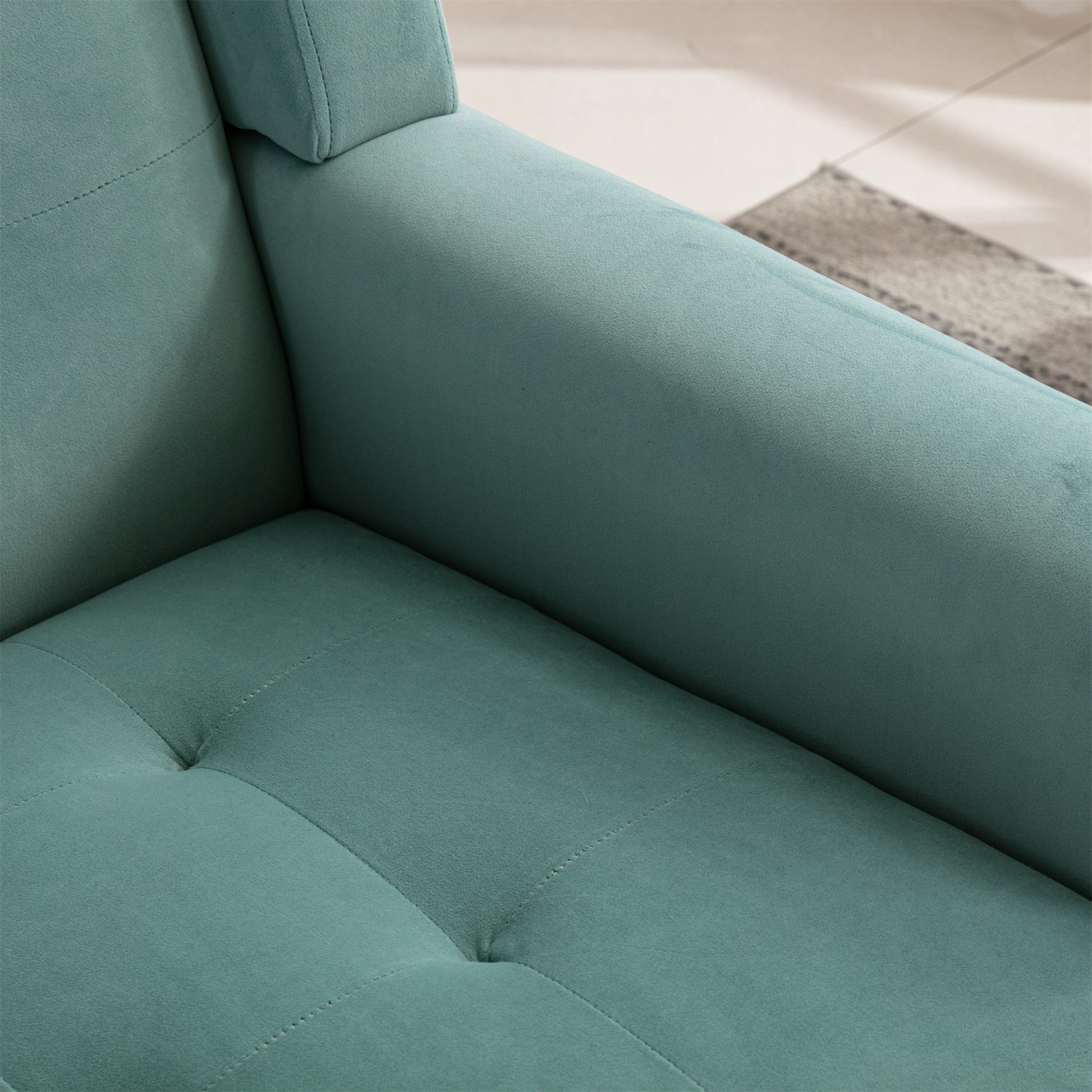 Modern Soft Velvet Material Ergonomics Accent Chair Living Room Chair Bedroom Chair Home Chair With Black Legs For Indoor Home Mint Green Foam Upholstered