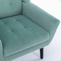 Modern Soft Velvet Material Ergonomics Accent Chair Living Room Chair Bedroom Chair Home Chair With Black Legs For Indoor Home Mint Green Foam Upholstered