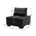 Coolmore Modern Upholstered Chair Leisure Sofa Lazy Sofa Plastic Legs And Pillow Removable Armless Accent Chair For Living Room,Bedroom,Office Black Linen Black Foam Linen