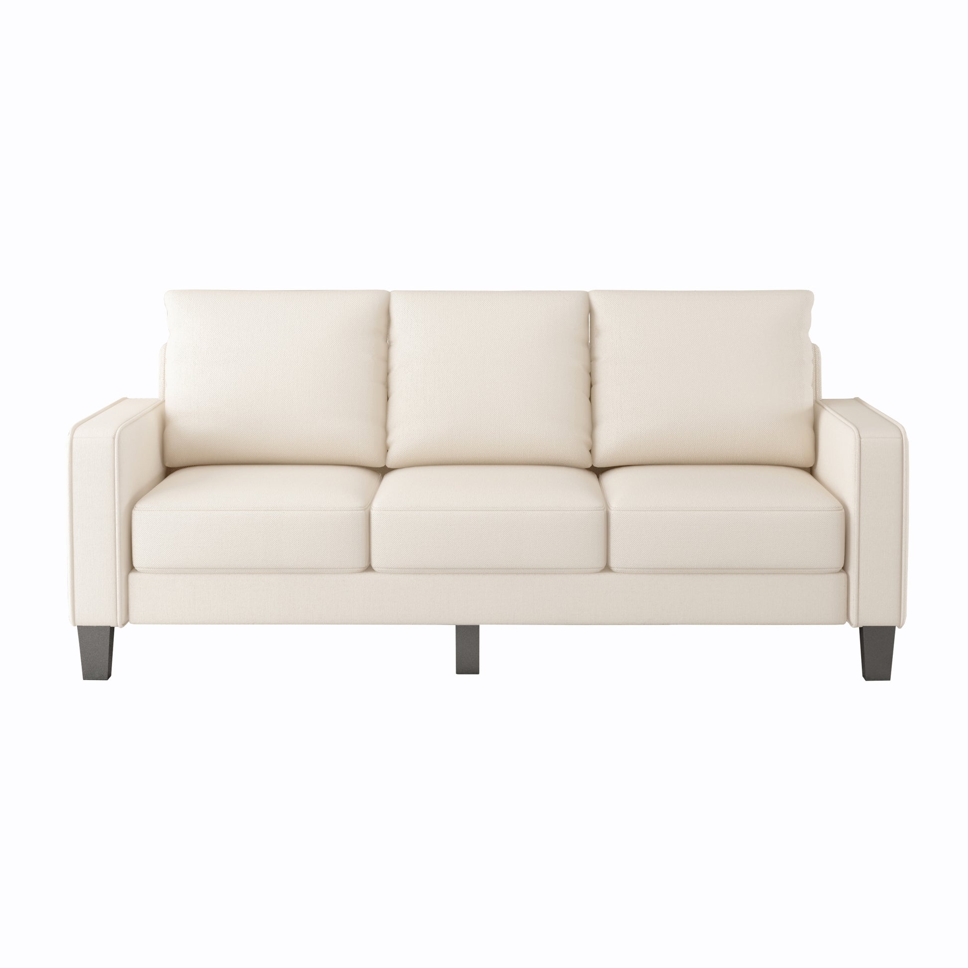 Modern Living Room Furniture Sofa In Beige Fabric Beige Foam Fabric