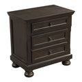 Transitional Design Nightstand Grayish Brown Finish Two Dovetail Drawers Bun Feet Wooden Furniture Brown Mix 2 Drawers Bedroom Traditional,Transitional Wood