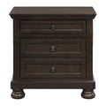 Transitional Design Nightstand Grayish Brown Finish Two Dovetail Drawers Bun Feet Wooden Furniture Brown Mix 2 Drawers Bedroom Traditional,Transitional Wood