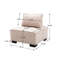 Coolmore Modern Upholstered Chair Leisure Sofa Lazy Sofa Plastic Legs And Pillow Removable Armless Accent Chair For Living Room,Bedroom,Office Beige Linen Beige Foam Linen