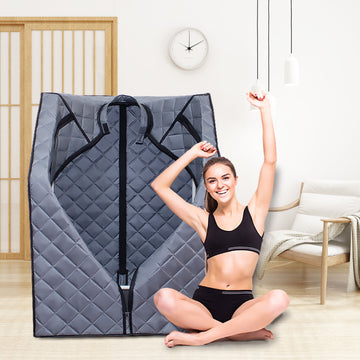 Sojourner Portable Sauna For Home Steam Sauna Tent, Personal Sauna Sauna Heater, Tent, Chair, Remote Included For Home Sauna Enjoy Your Own Personal Spa Grey Cotton Cotton