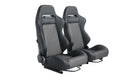 Racing Seat High Quality Pvc With Suade Material Double Slider 2Pcs Black Vinyl