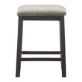 Modern Aesthetic Set Of 2 Counter Height Stool Gunmetal Gray Finish Wood Fabric Covered Padded Seat Gray Dining Room Modern Wood