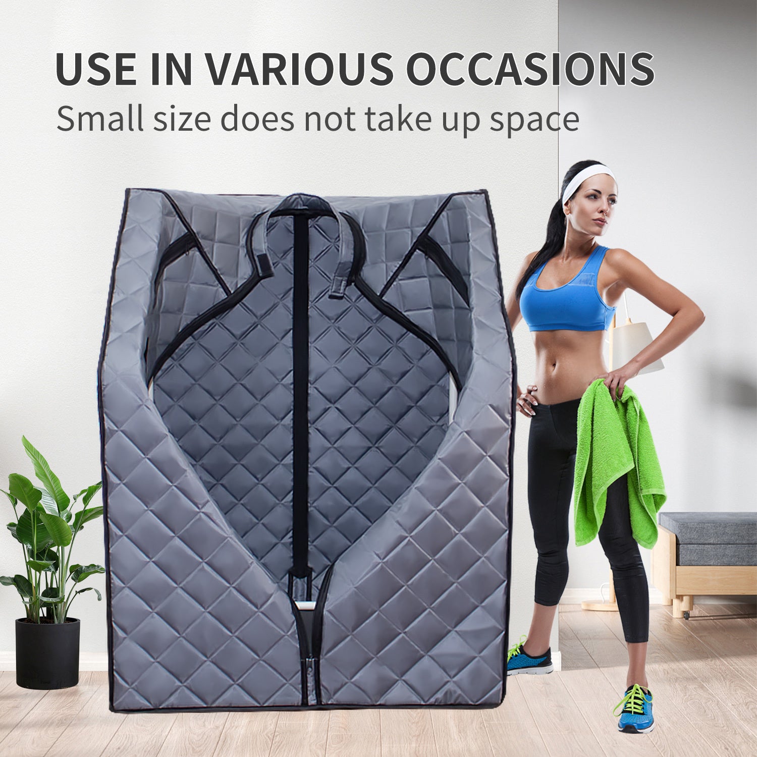 Sojourner Portable Sauna For Home Steam Sauna Tent, Personal Sauna Sauna Heater, Tent, Chair, Remote Included For Home Sauna Enjoy Your Own Personal Spa Grey Cotton Cotton