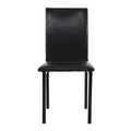 Set Of 4 Metal Frame Chairs Brown Faux Leather Seat Black Metal Finish Dining Side Chairs Brown Dining Room Side Chair Metal