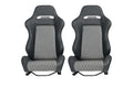 Racing Seat High Quality Pvc With Suade Material Double Slider 2Pcs Black Vinyl