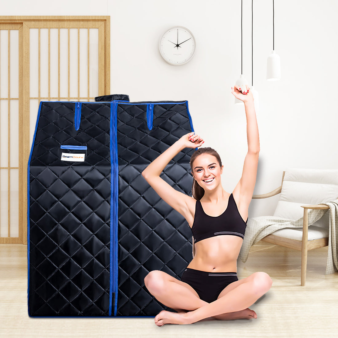 Sojourner Portable Sauna For Home Steam Sauna Tent, Personal Sauna Sauna Heater, Tent, Chair, Remote Included For Home Sauna Enjoy Your Own Personal Spa Black Cotton Cotton