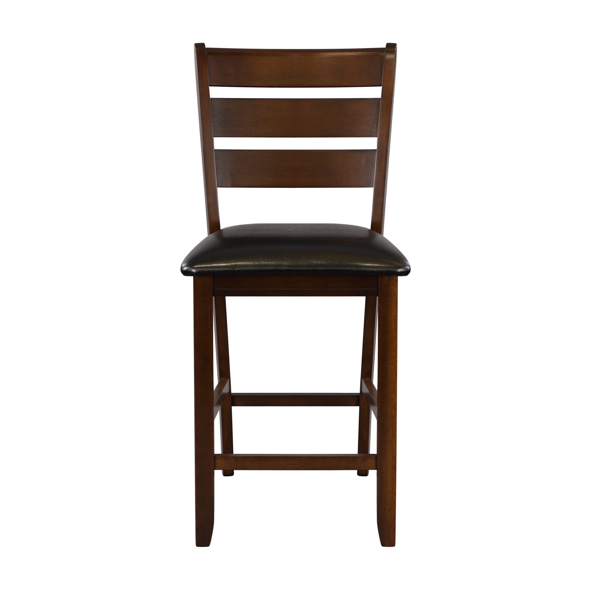Contemporary Style Set of 2 Counter Height Chairs Dark brown mix-dining room-contemporary-side