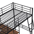 Twin Size Metal Loft Bed And Built In Desk And Shelves,Black Old Dku:Wf280270Aab Twin Black Metal