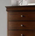 Louis Philippe Style 1Pc Chest Of Drawers Brown Cherry Finish Okume Veneer Bedroom Furniture Brown Mix Bedroom Traditional Wood