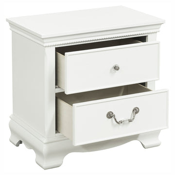 Classic Traditional Style 1Pc Nightstand Wood White Finish Dovetail Drawers Bed Side Table Bedroom Furniture White 2 Drawers Bedroom Traditional Wood