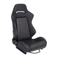 Racing Seat High Quality Pvc With Suade Material Double Slider 2Pcs Black Vinyl