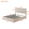 Full Size Upholstered Platform Bed With A Hydraulic Storage System Beige Beige Upholstered