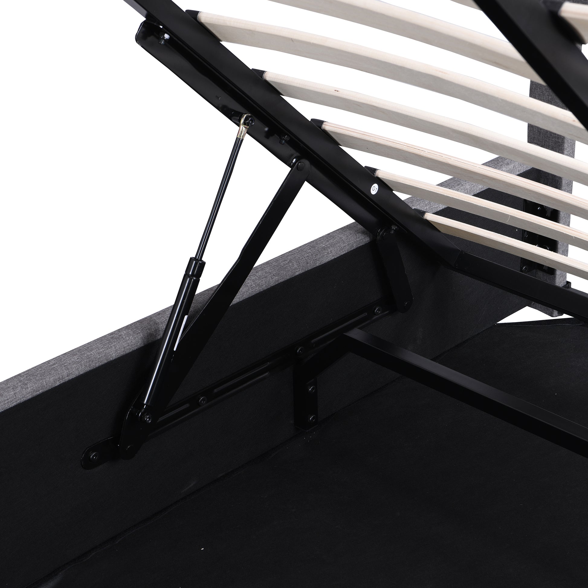 Full Size Upholstered Platform Bed With A Hydraulic Storage System Gray Gray Upholstered