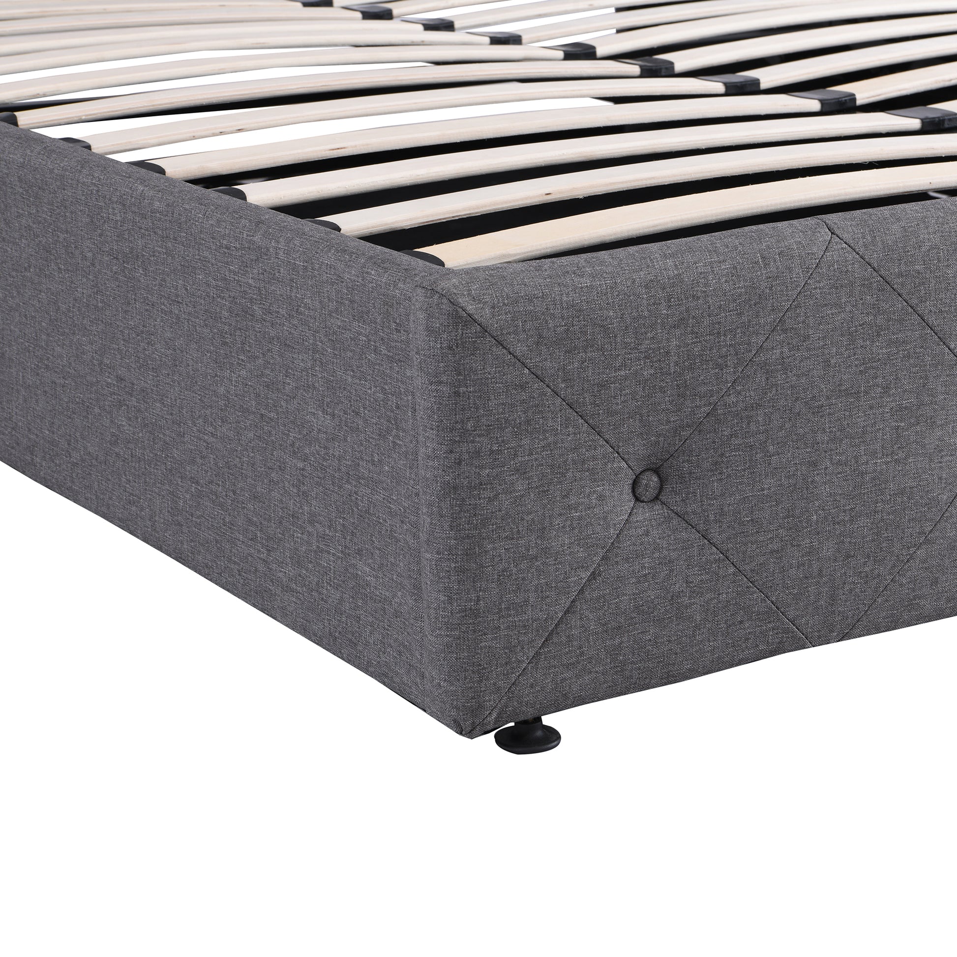 Full Size Upholstered Platform Bed With A Hydraulic Storage System Gray Gray Upholstered