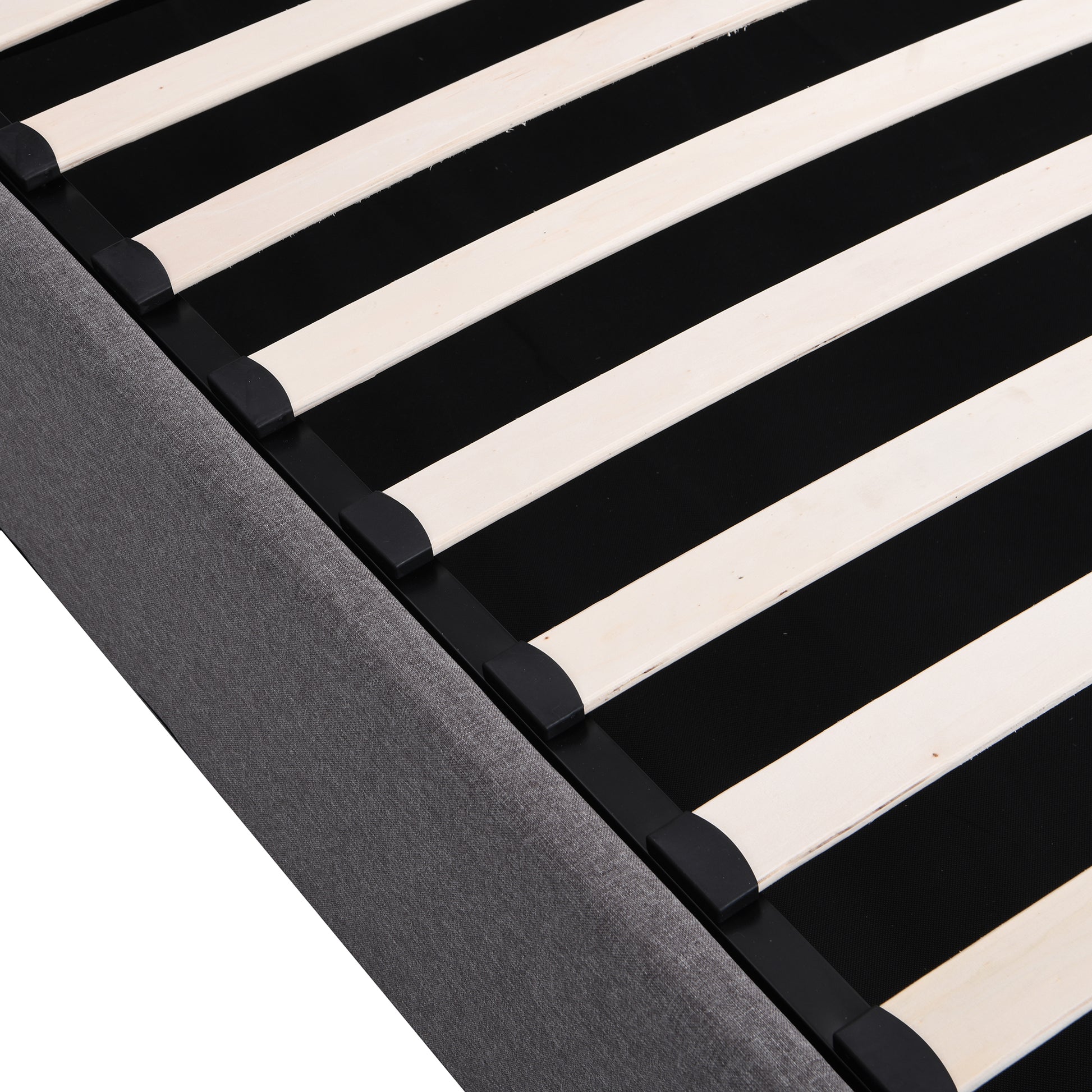 Queen Size Upholstered Platform Bed With A Hydraulic Storage System Gray Gray Upholstered