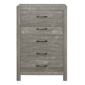 Rustic Design Gray Finish 1Pc Chest With Storage Drawers Black Metal Hardware Bedroom Furniture Gray Wood