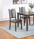 Grey Finish Dinette 5Pc Set Kitchen Breakfast Dining Table W Wooden Top Upholstered Cushion Chairs Dining Room Furniture Gray Wood Dining Room Solid Wood Rubberwood Rectangular Dining Table With Chair Wood Wood Grey Mix Seats 4 48 Inches Modern 4 Leg