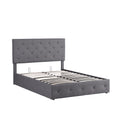 Full Size Upholstered Platform Bed With A Hydraulic Storage System Gray Gray Upholstered
