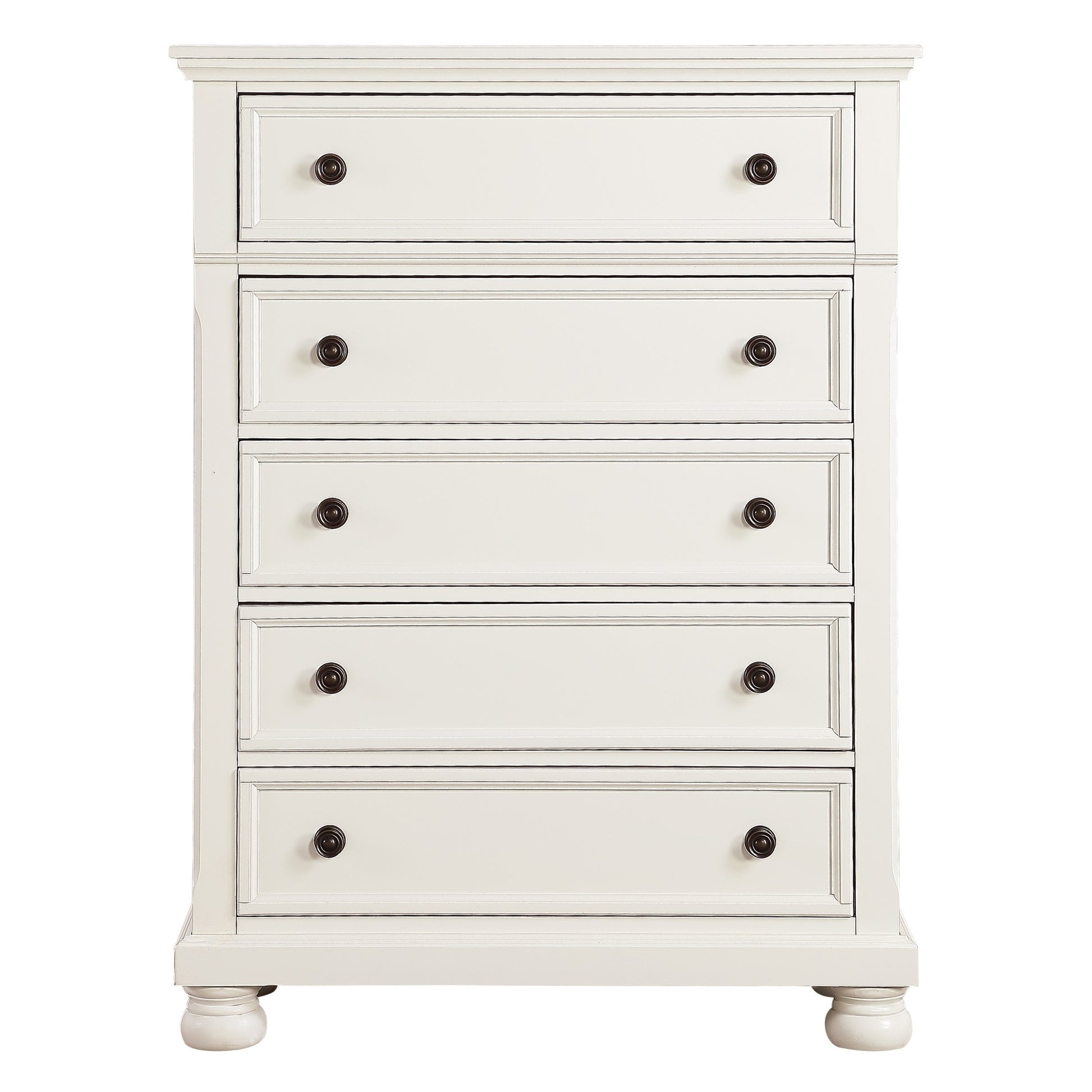 Casual White Finish 1pc Chest of Drawers Antique