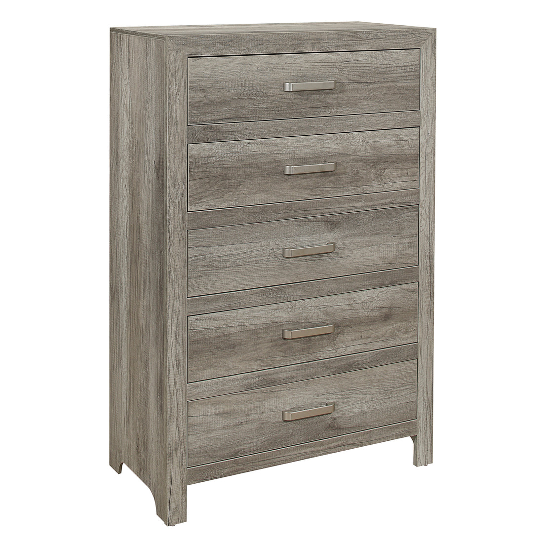 Transitional Aesthetic Weathered Gray Finish Chest With Drawers Storage Wood Veneer Rusticated Style Bedroom Furniture Gray Bedroom Wood