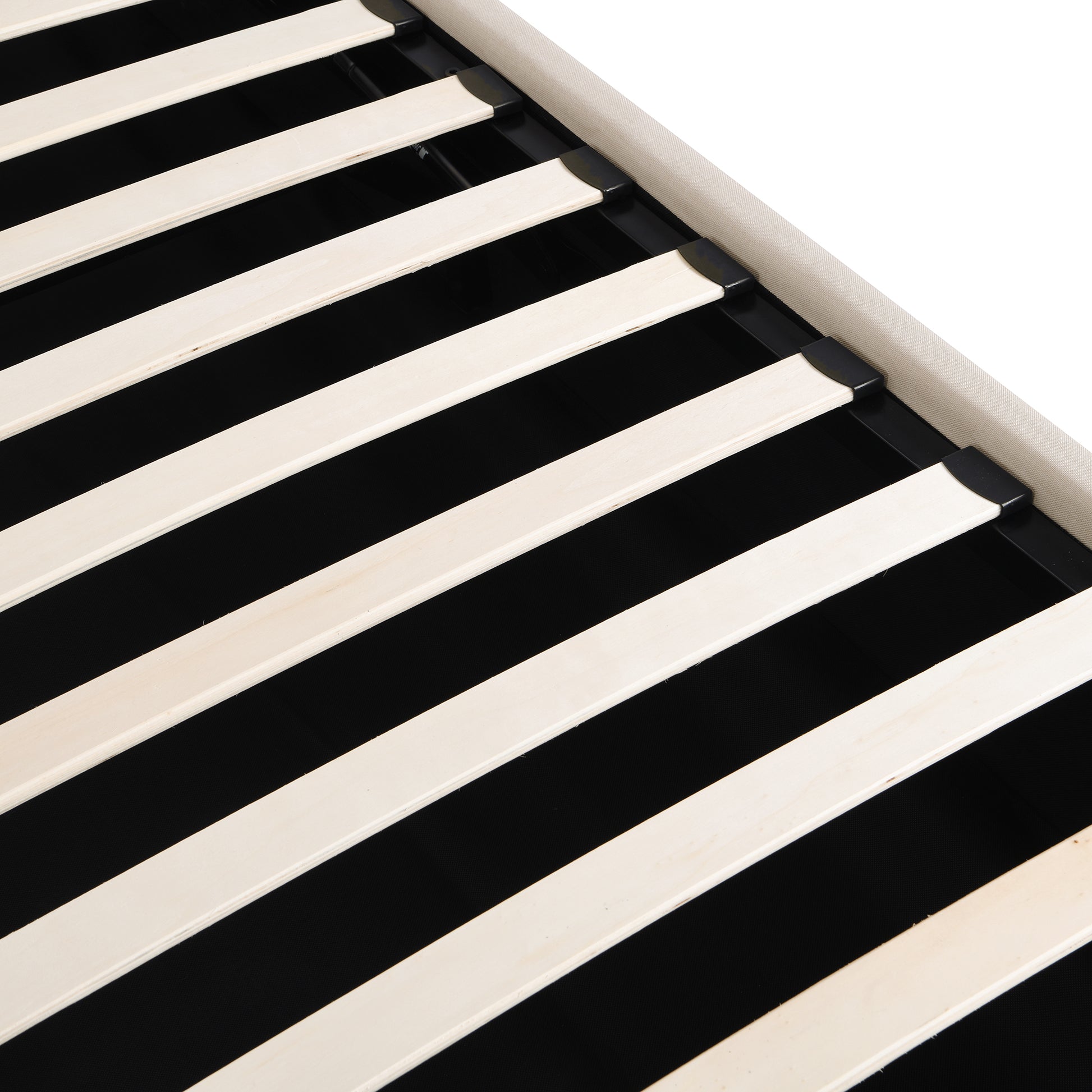 Queen Size Upholstered Platform Bed With A Hydraulic Storage System Beige Beige Upholstered