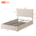 Full Size Upholstered Platform Bed With A Hydraulic Storage System Beige Beige Upholstered