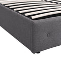 Queen Size Upholstered Platform Bed With A Hydraulic Storage System Gray Gray Upholstered