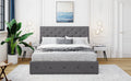 Queen Size Upholstered Platform Bed With A Hydraulic Storage System Gray Gray Upholstered