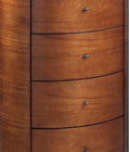 Walnut Finish 1Pc Chest Of Five Drawers Marble Top Ball Bearing Glides Bedroom Furniture Walnut Bedroom Wood