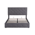 Full Size Upholstered Platform Bed With A Hydraulic Storage System Gray Gray Upholstered