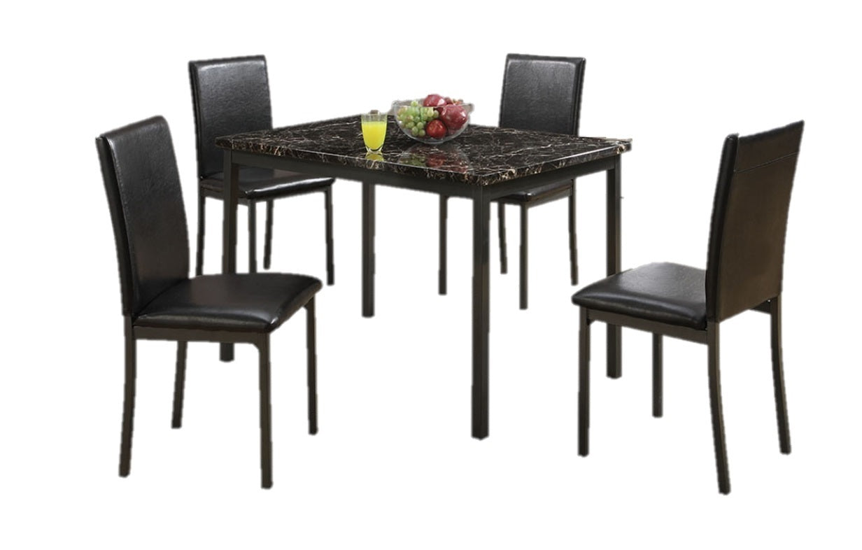 Dining Room Furniture 5pc Dining Set Table And 4x black-dining room-modern-side chair-solid