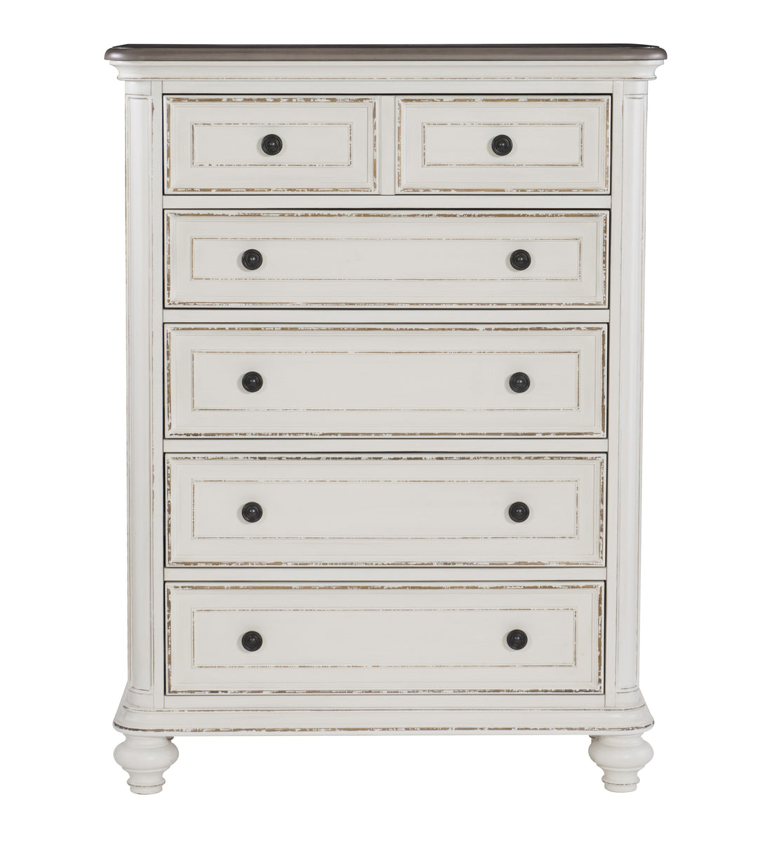 Traditional Design 1Pc Chest Of Drawers Storage Dark Finished Knobs Wooden Bedroom Furniture Antique White Bedroom Wood