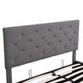 Queen Size Upholstered Platform Bed With A Hydraulic Storage System Gray Gray Upholstered