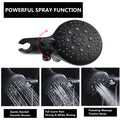 Classic High Pressure Single Handle 6 Function Rain Shower Head With Handheld Shower With Tup Spout Matte Black Abs