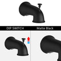 Classic High Pressure Single Handle 6 Function Rain Shower Head With Handheld Shower With Tup Spout Matte Black Abs
