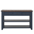 48'' Solid Pine Wood Top Console Table, Modern blue-pine