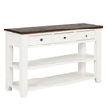 48'' Solid Pine Wood Top Console Table, Modern antique white-pine