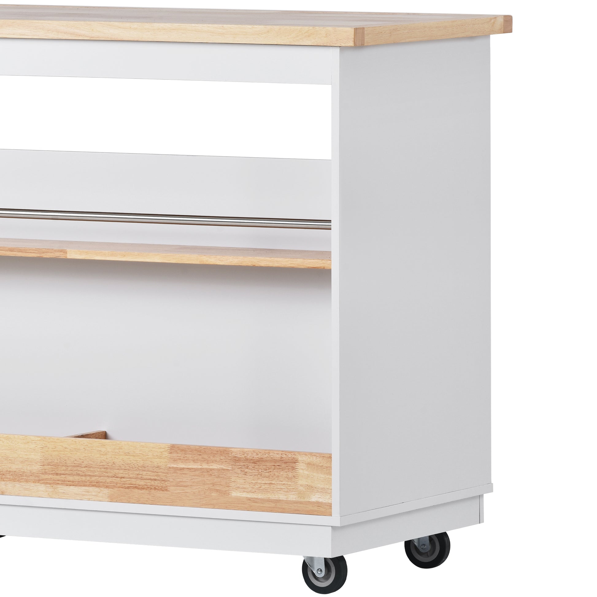 Rolling Kitchen Island with Storage, Two sided Kitchen