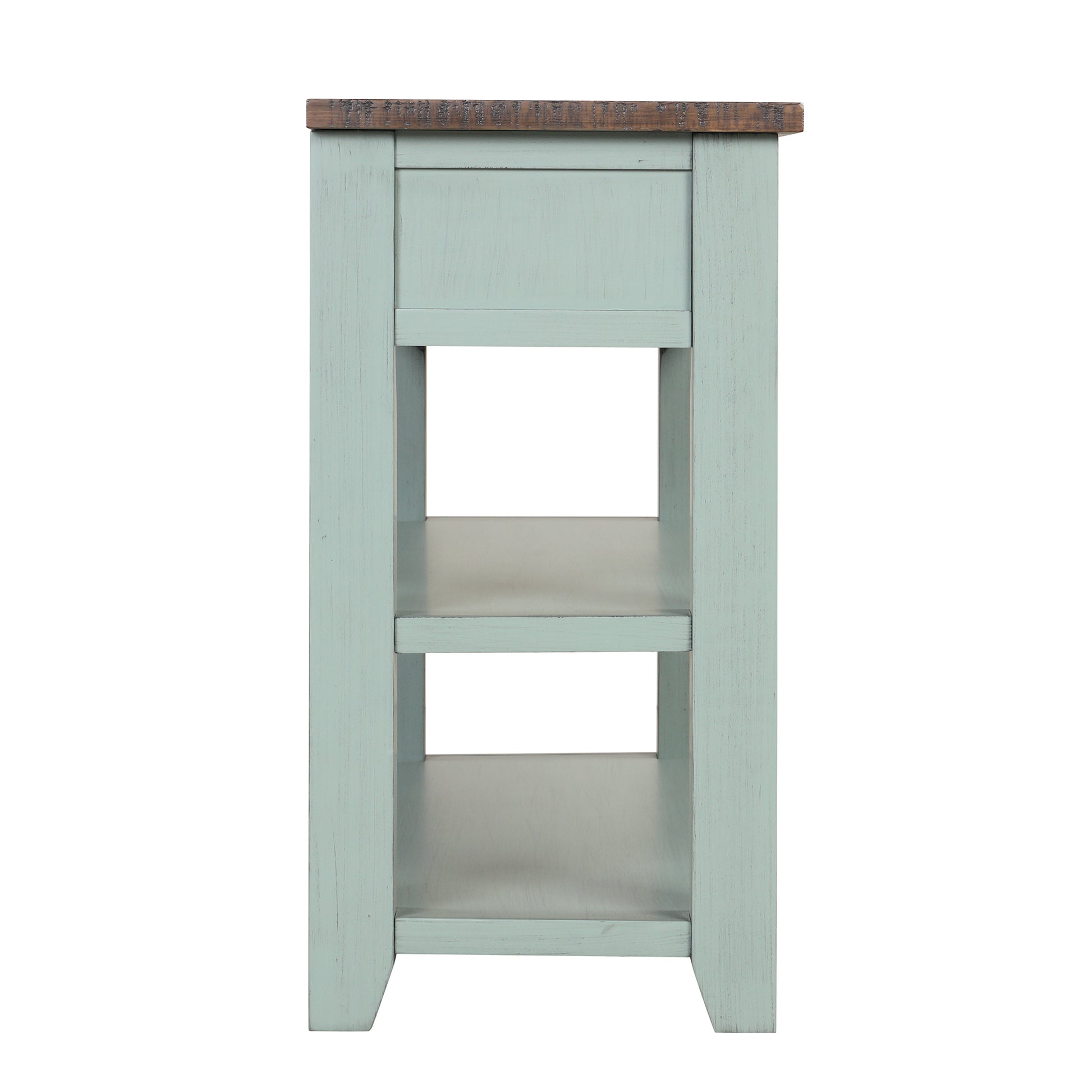 48'' Solid Pine Wood Top Console Table, Modern green-pine