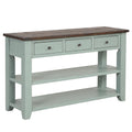48'' Solid Pine Wood Top Console Table, Modern green-pine
