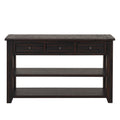 48'' Solid Pine Wood Top Console Table, Modern black-pine