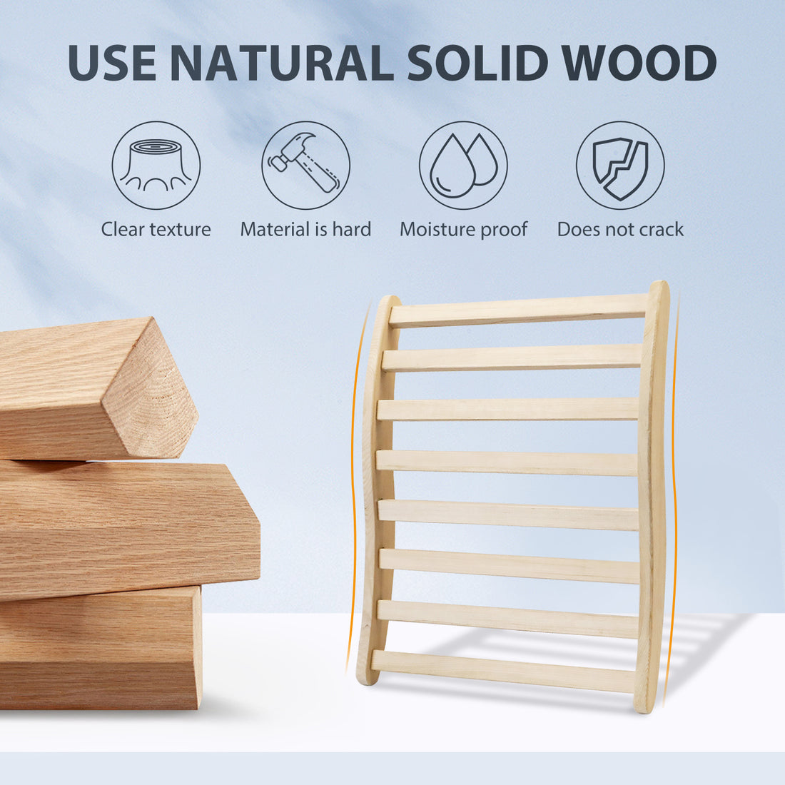 Sauna Backrest,S Shape Canadian Natural Wood Hemlock Sauna Chair With Back, Non Toxic Sauna Accessories Bench Natural Wood Solid Wood