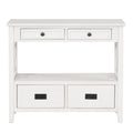 36'' Farmhouse Pine Wood Console Table Entry Sofa Table With 4 Drawers & 1 Storage Shelf For Entryway Living Room Bedroom Hallway Kitchen Antique White Antique White Pine