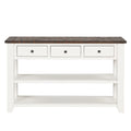 48'' Solid Pine Wood Top Console Table, Modern antique white-pine