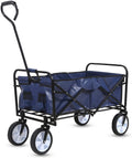 YSSOA Rolling Collapsible Garden Cart Camping Wagon blue-steel