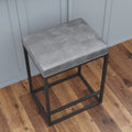 Set Of 2 Riley Indoor Grey Metal Faux Leather Bar Stools Grey Metal